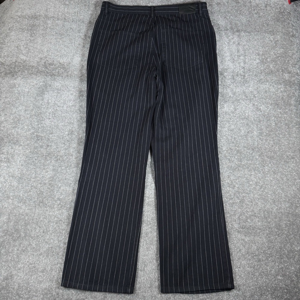 VTG Chaps True American Pants Women's 14 Navy Blue Pinstriped Straight Classic - Picture 2 of 9